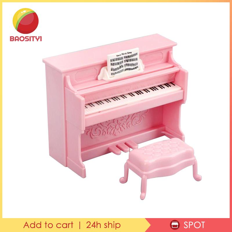 [Baosity 1] Mô Hình Đàn Piano Thu Nhỏ Với Ghế Đẩu Và Sách Để Trang Trí Phong Cảnh DIY