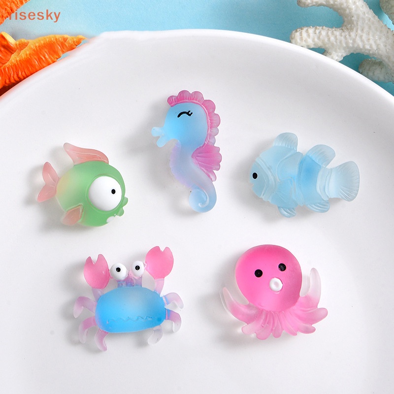 Set 10 Mô Hình Đại Dương Mini Bằng Nhựa Resin Dễ Thương Dùng Trang Trí Sổ Tay / Đồ Trang Sức DIY
