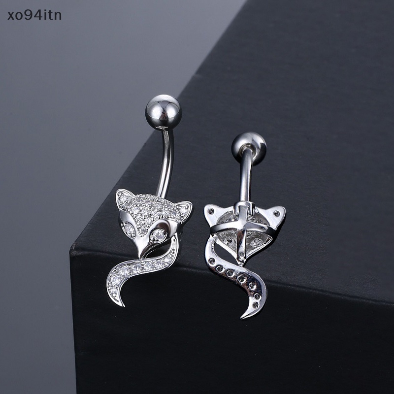 Khuyên Rốn Đính Đá Zircon Hình Con Cáo Quyến Rũ Thời Trang Cho Nam Nữ