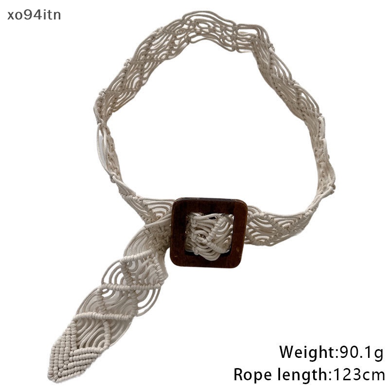 Thắt Lưng Bện Dây Có Khóa Tròn Phong Cách Vintage Cho Nữ