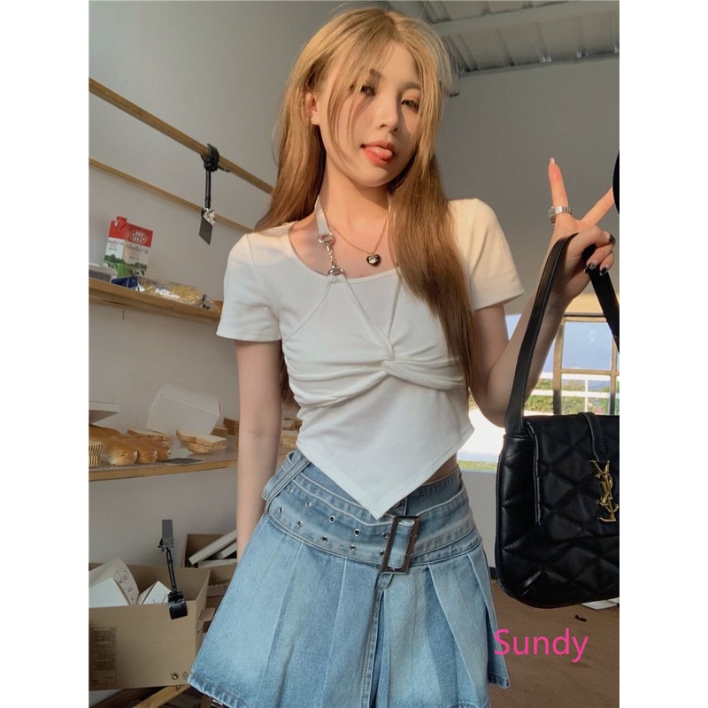 Áo Thun Ngắn Tay Thời Trang Mùa Hè Quyến Rũ Cho Nữ