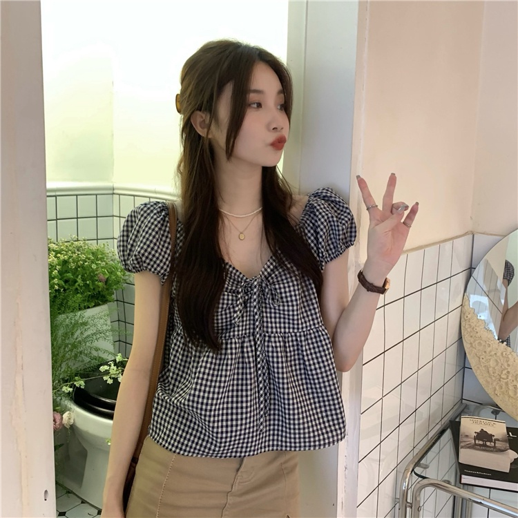 NZN Áo Sơ Mi Ngắn Tay Kẻ Sọc Của Phụ Nữ Mới Mùa Hè Hàng Đầu