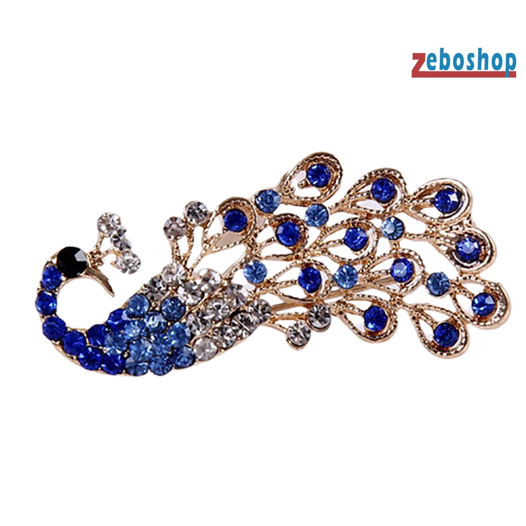 Ghim Cài Áo Hình Chim Công Đính Đá Lấp Lánh Thời Trang Cho Nữ