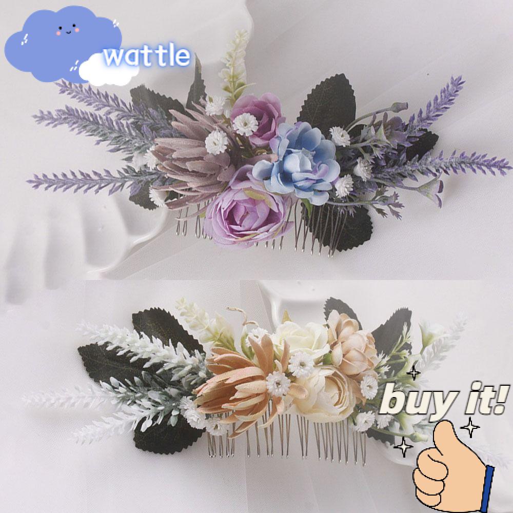 Lược Cài Tóc Họa Tiết Hoa Oải Hương Lãng Mạn Cho Phù Dâu