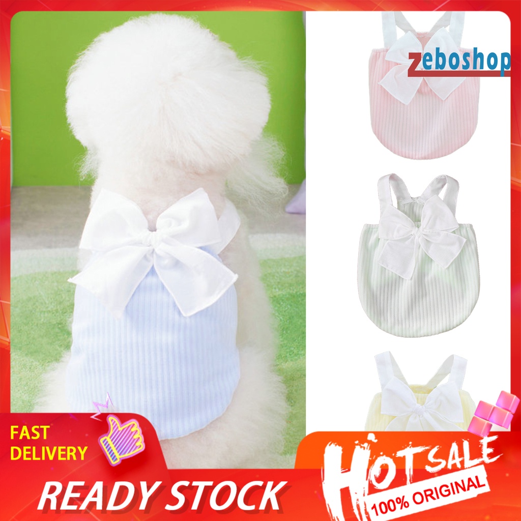 Đầm Vải Polyester Mềm Mỏng Thoáng Khí Đính Nơ Thời Trang Mùa Xuân Cho Thú Cưng