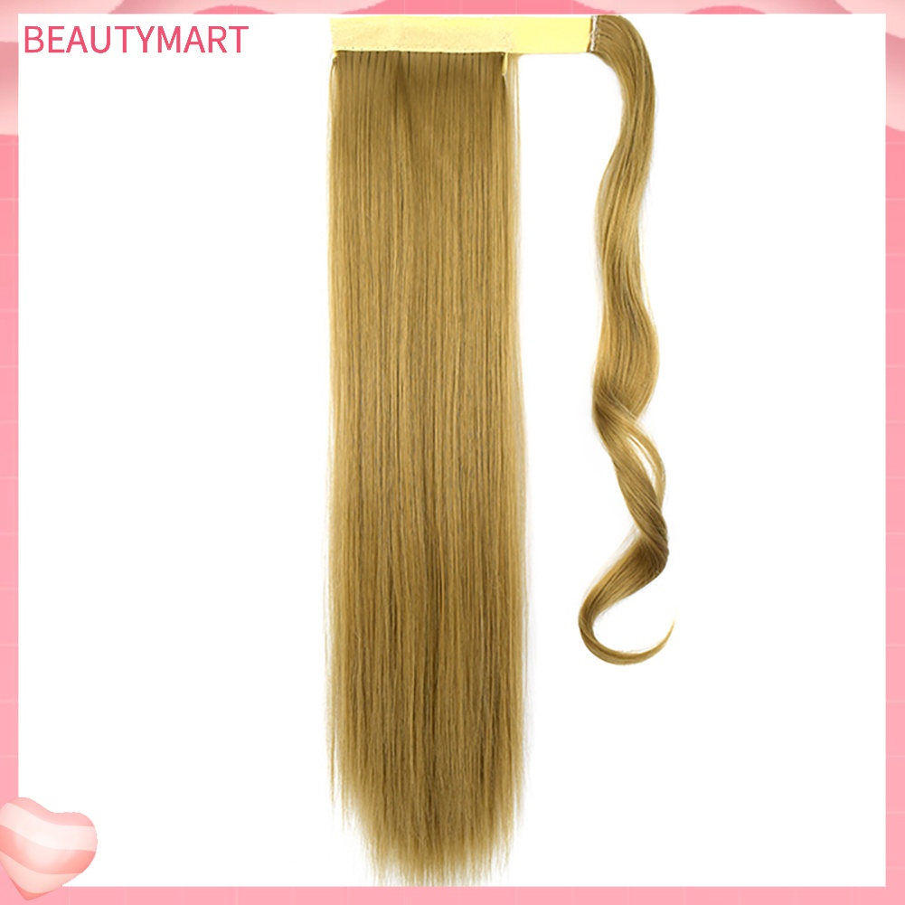 Tóc Đuôi Ngựa Thẳng 24 inch Có Kẹp Bằng Sợi Tổng Hợp