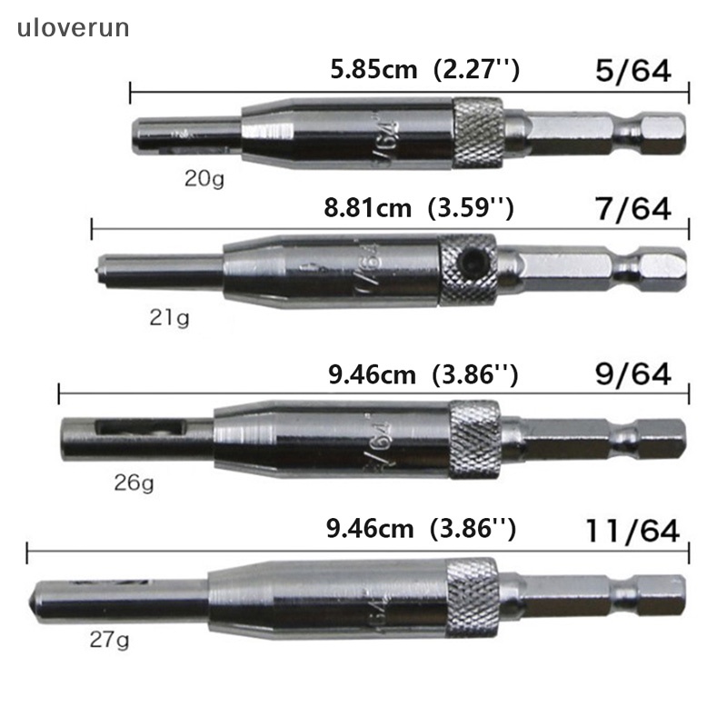 Bộ 4 Mũi Khoan Bản Lề Cửa 5 / 64 &quot;7 / 64&quot; 9 / 64 &quot;11 / 64&quot; vn