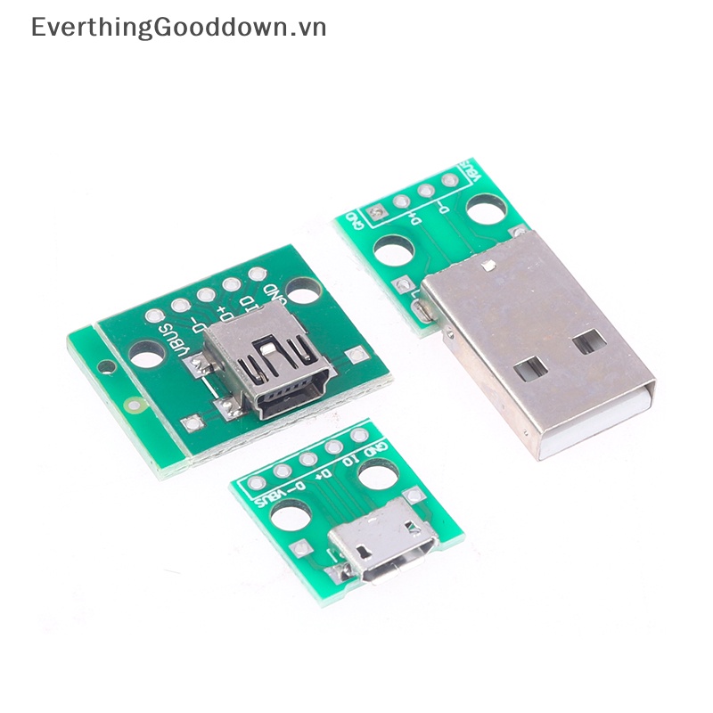 Set 5 Bảng Mạch Chuyển Đổi Cổng Micro USB B Sang Cổng Cắm 2.54mm DIP USB 2.0 3.0 Chuyên Dụng