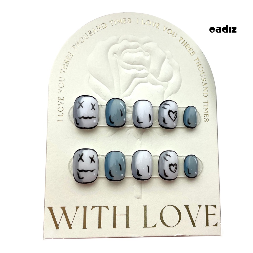 Bộ 10 Móng Tay Giả Độ Bóng Cao Che Phủ Toàn Diện Không Harm Hình Cún Dễ Thương Tự Làm Thủ Công