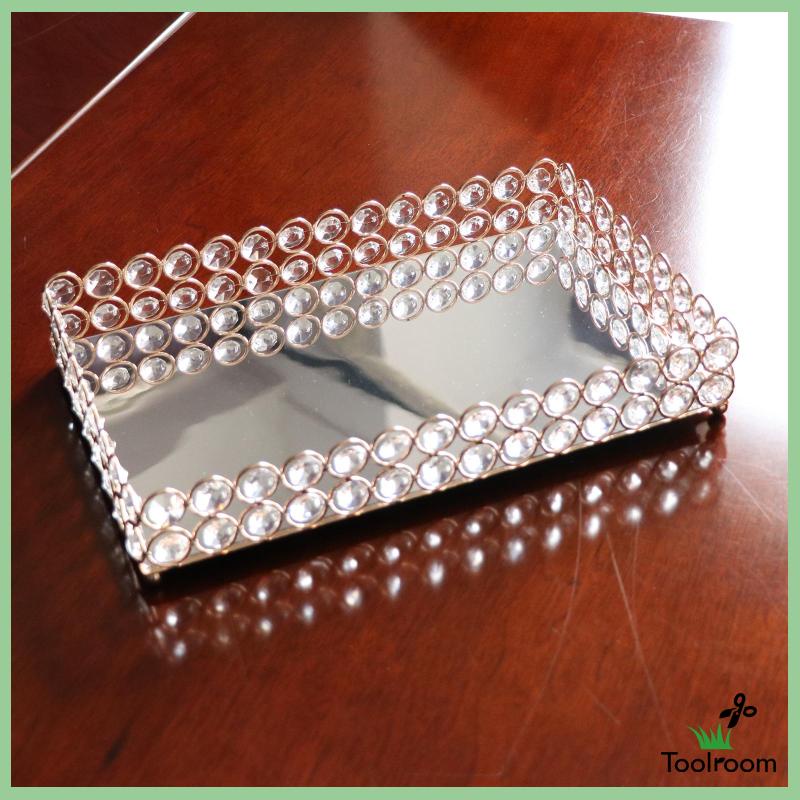 Khay Tráng Gương 3 Kích Cỡ Dùng Đựng Nước Hoa Trang Sức