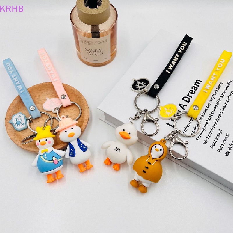 Móc Chìa Khóa PVC Hình Vịt Con Dễ Thương Mới