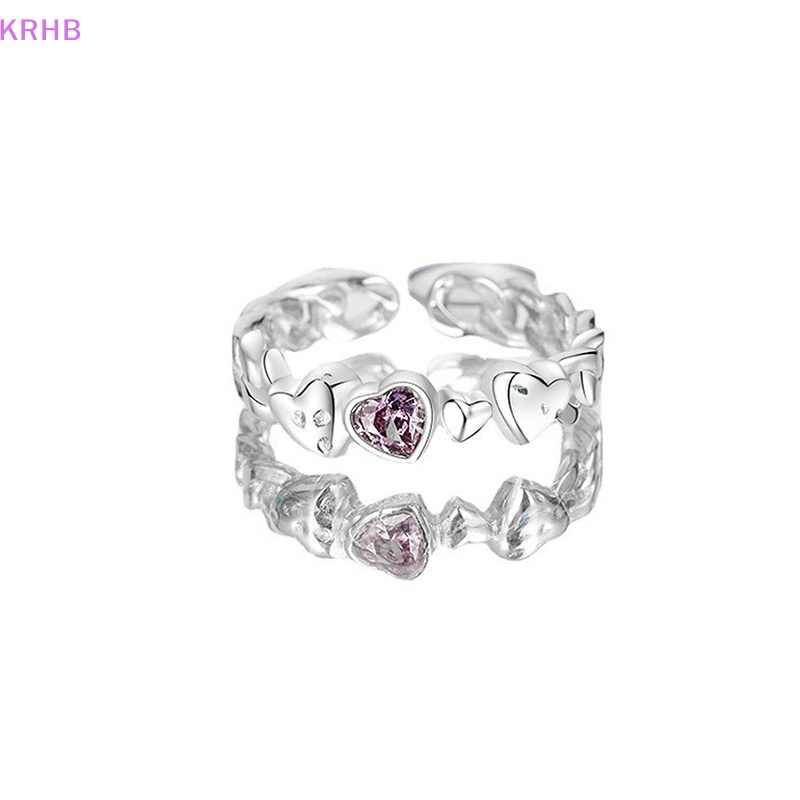 Nhẫn Cặp Đính Đá Pha Lê Tím Phong Cách Vintage Y2K Mới