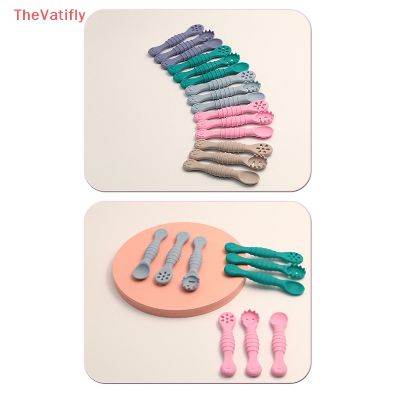 Bộ Muỗng Nĩa Bằng Silicon Mềm Dành Cho Bé Tập Ăn