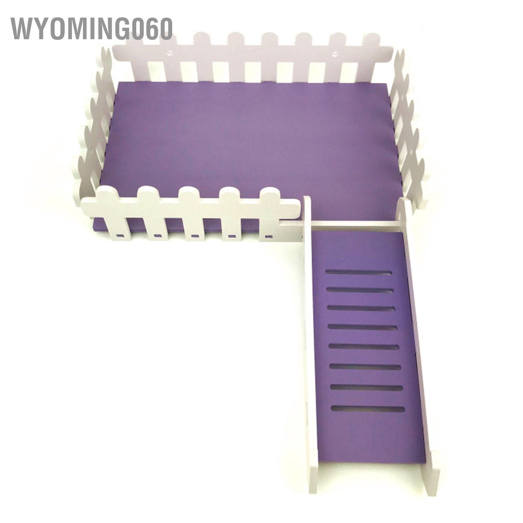 Wyoming060 Bệ cầu trượt Hamster House Có thể giặt được tháo rời Dễ dàng lắp đặt hàng rào trắng PVC dành cho chuột đồng