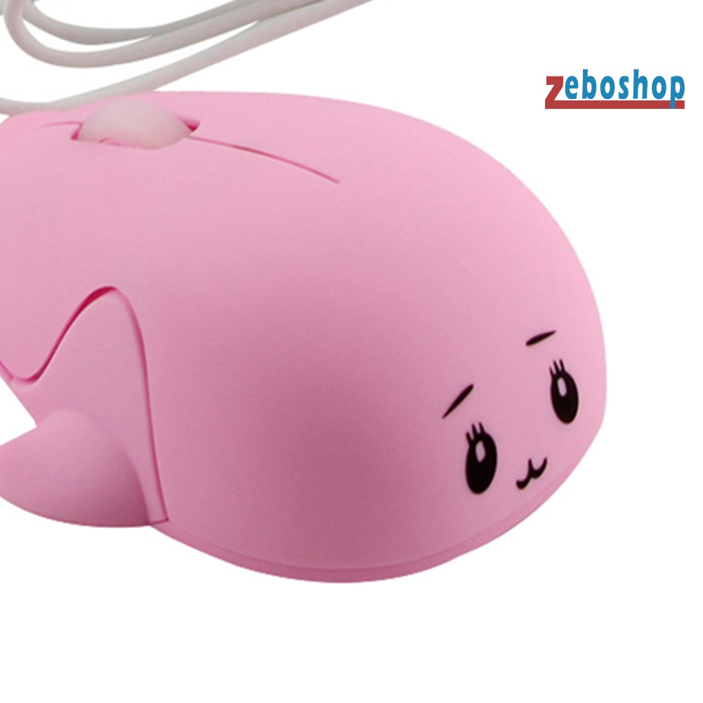 Chuột Quang Chơi Game Có Dây USB Hình Cá Voi Mini Dễ Thương zeboshop 1200DPI 1200DPI