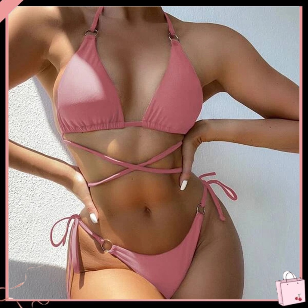 Bộ Bikini 2 Mảnh Hở Lưng Dáng Ôm Thời Trang Mùa Hè Cho Nữ