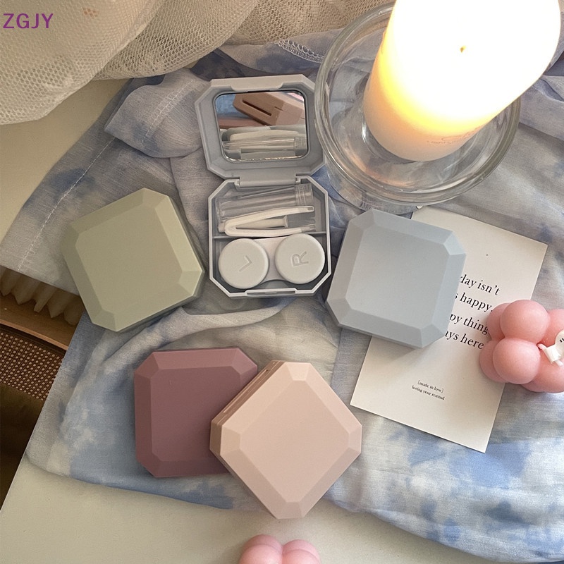 Hộp Đựng Kính Áp Tròng Màu Kẹo Ngọt Kèm Nhíp Và Hộp Đựng Tiện Dụng Mang Theo Du Lịch Mới