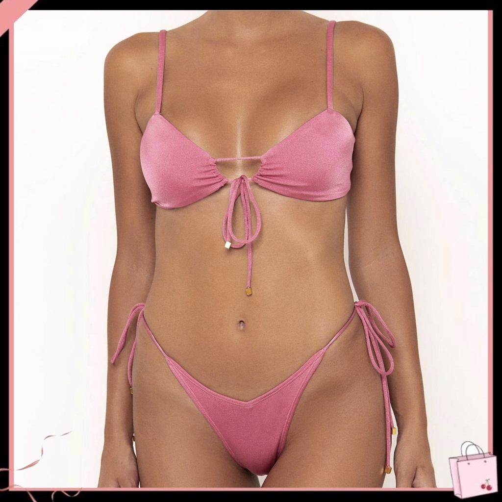 Bộ Đồ Bơi Bikini 2 Mảnh Màu Sắc Thời Trang Gợi Cảm Cho Nữ