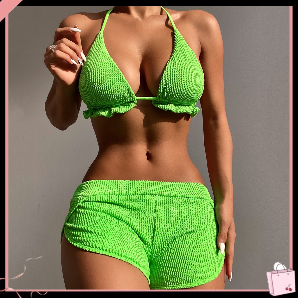 Bộ Bikini 2 Mảnh Màu Sắc Tươi Sáng Nhanh Khô Cho Nữ