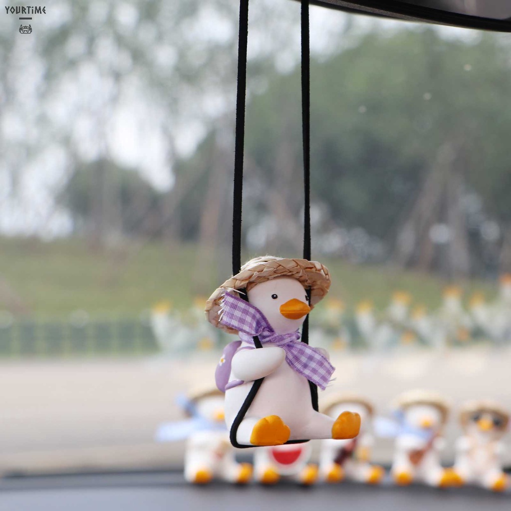 Phụ Kiện Treo Trang Trí Kính Chiếu Hậu Xe Hơi Hình Chú Vịt Hoạt Hình Đáng Yêu