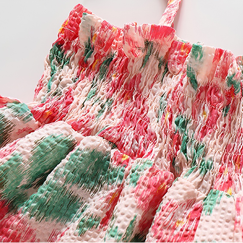 Đầm Hai Dây In Hoa Thời Trang Mùa Hè Cho Bé Gái 2-7 Tuổi