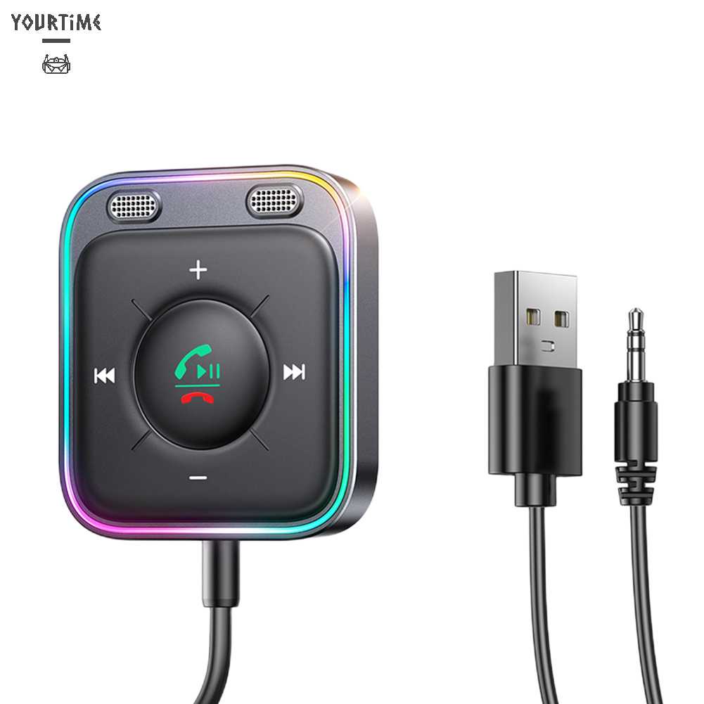 Bộ Chuyển Đổi Âm Thanh Bluetooth 5.3 AUX Kép Cho Xe Hơi