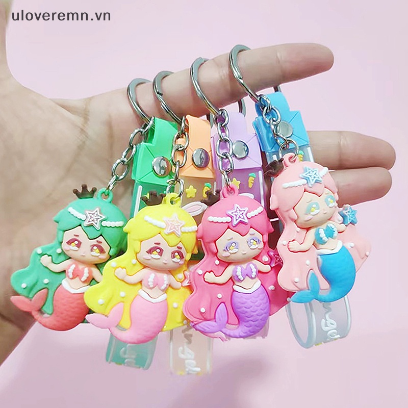 Uloveremn Móc Khóa Epoxy Họa Tiết Hoạt Hình Nàng Tiên Cá Thời Trang Dành Cho Bé Gái
