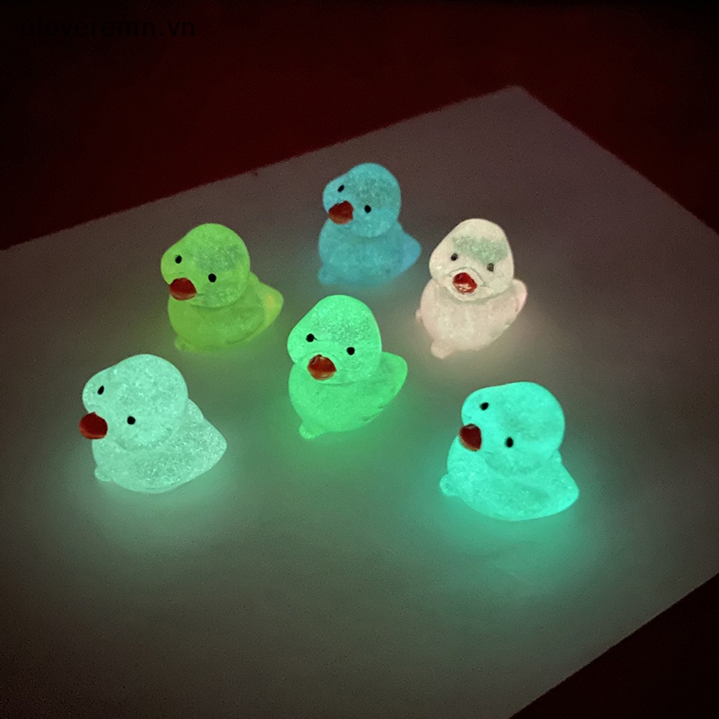 Bộ 2 Tượng Vịt Mini Bằng Nhựa Phát Quang Trang Trí Tiểu Cảnh