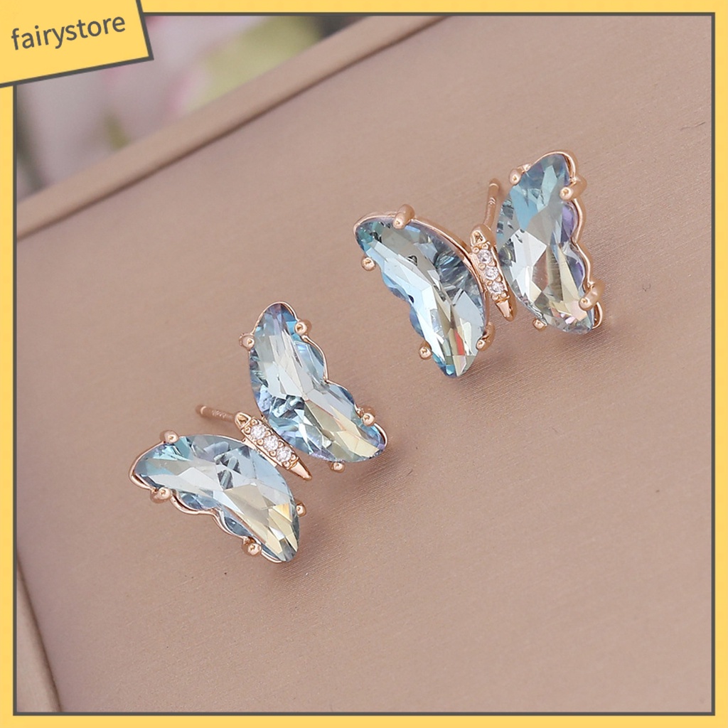 1 Đôi Bông Tai Hình Bướm Màu Sắc Ngọt Ngào Lâu Trôi