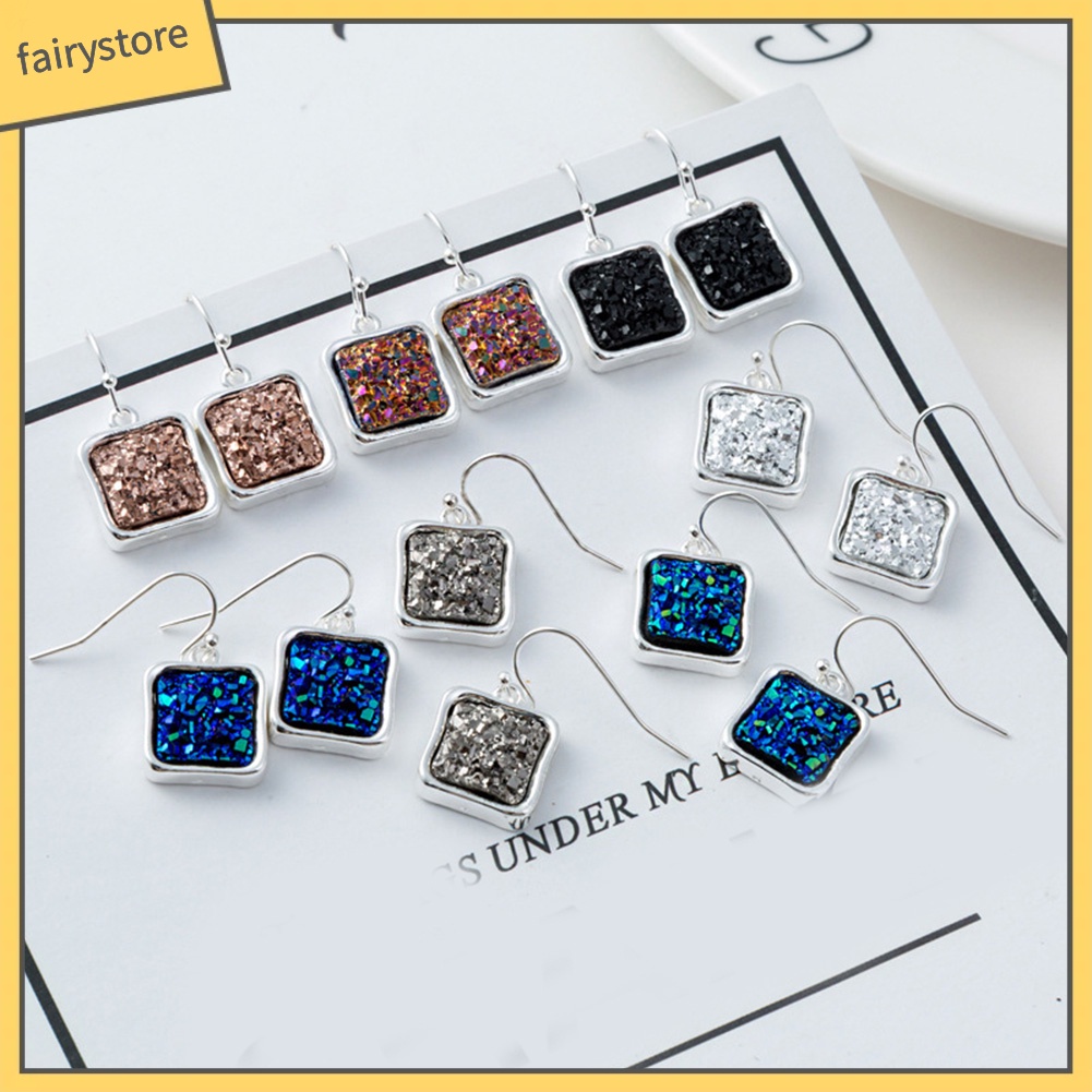 Bông Tai Dáng Dài Hình Vuông Thời Trang Dành Cho Nữ