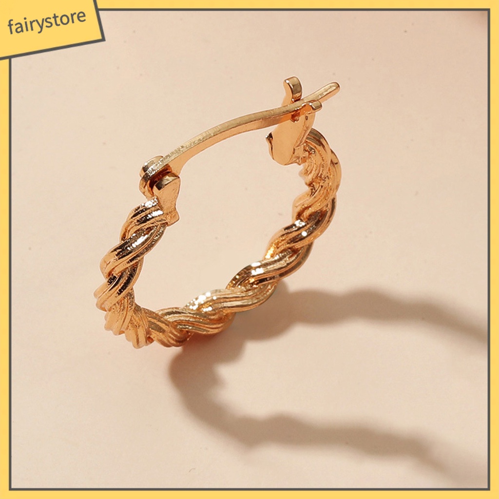 1 Đôi Bông Tai Tròn Xoắn Phong Cách Retro Dành Cho Nữ