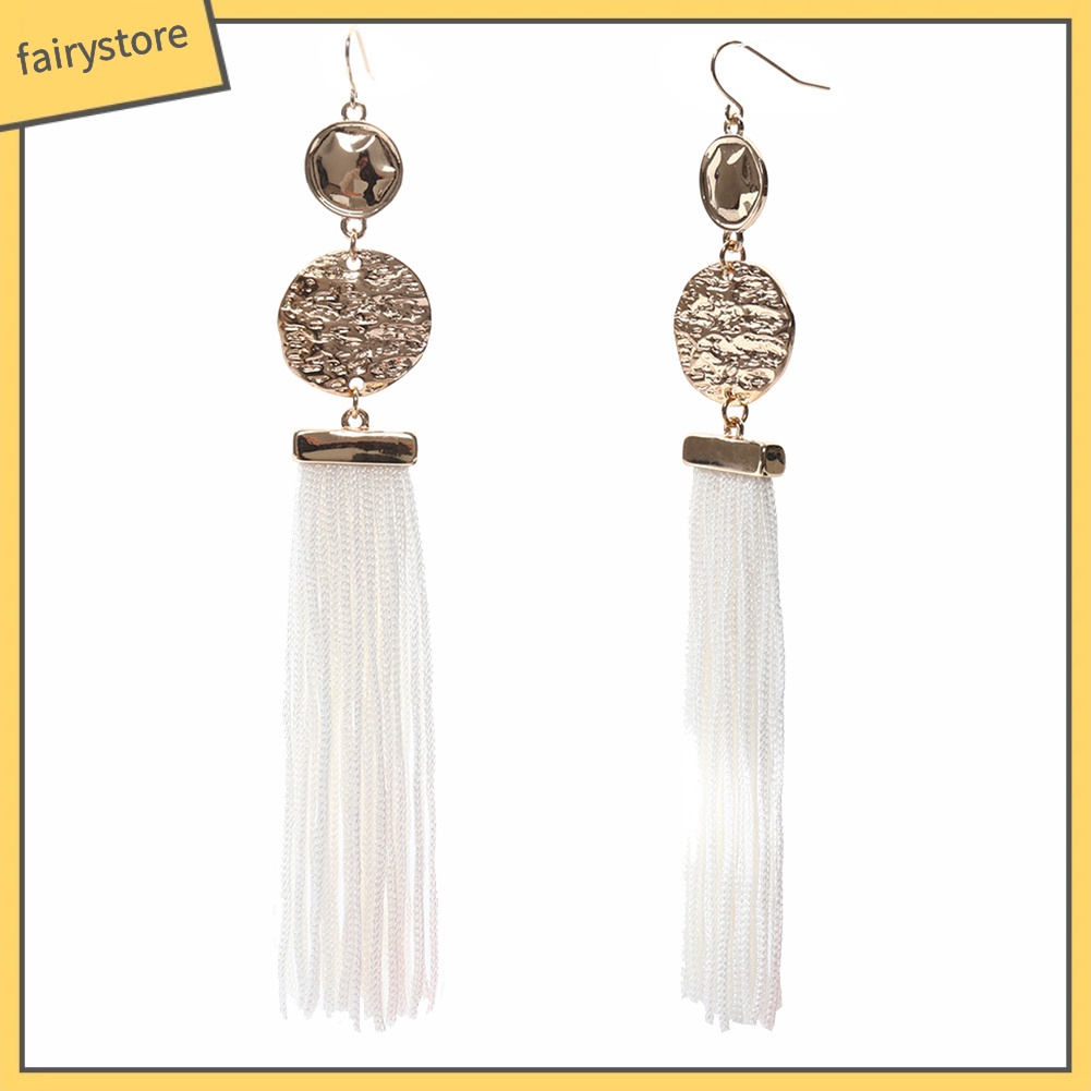 Bông Tai Tua Rua Dáng Dài Phong Cách Bohemia Thời Trang Dự Tiệc Cho Nữ