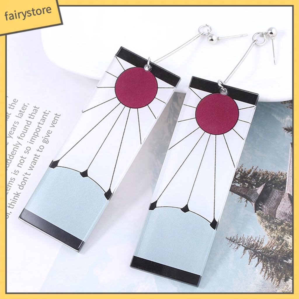 Bông Tai Hình Chữ Nhật Bằng Acrylic In Họa Tiết Hoạt Hình Dễ Thương