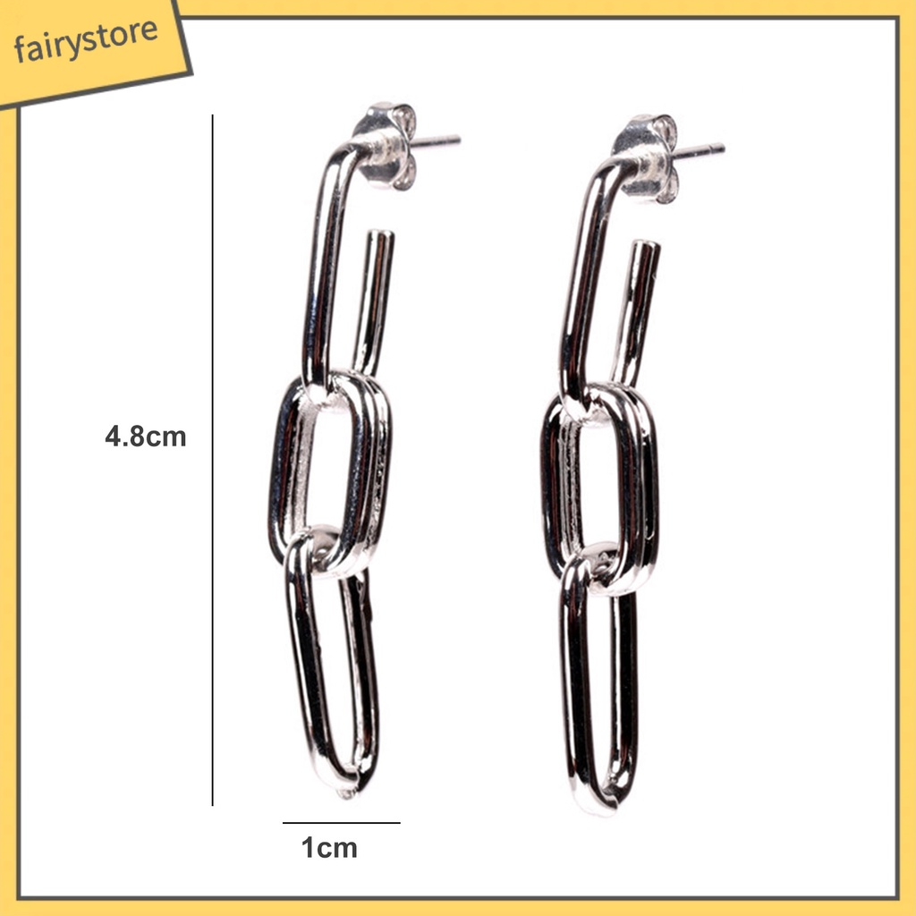 1 Đôi Bông Tai Hình Chữ Nhật Đính Đá Lấp Lánh Phong Cách Vintage