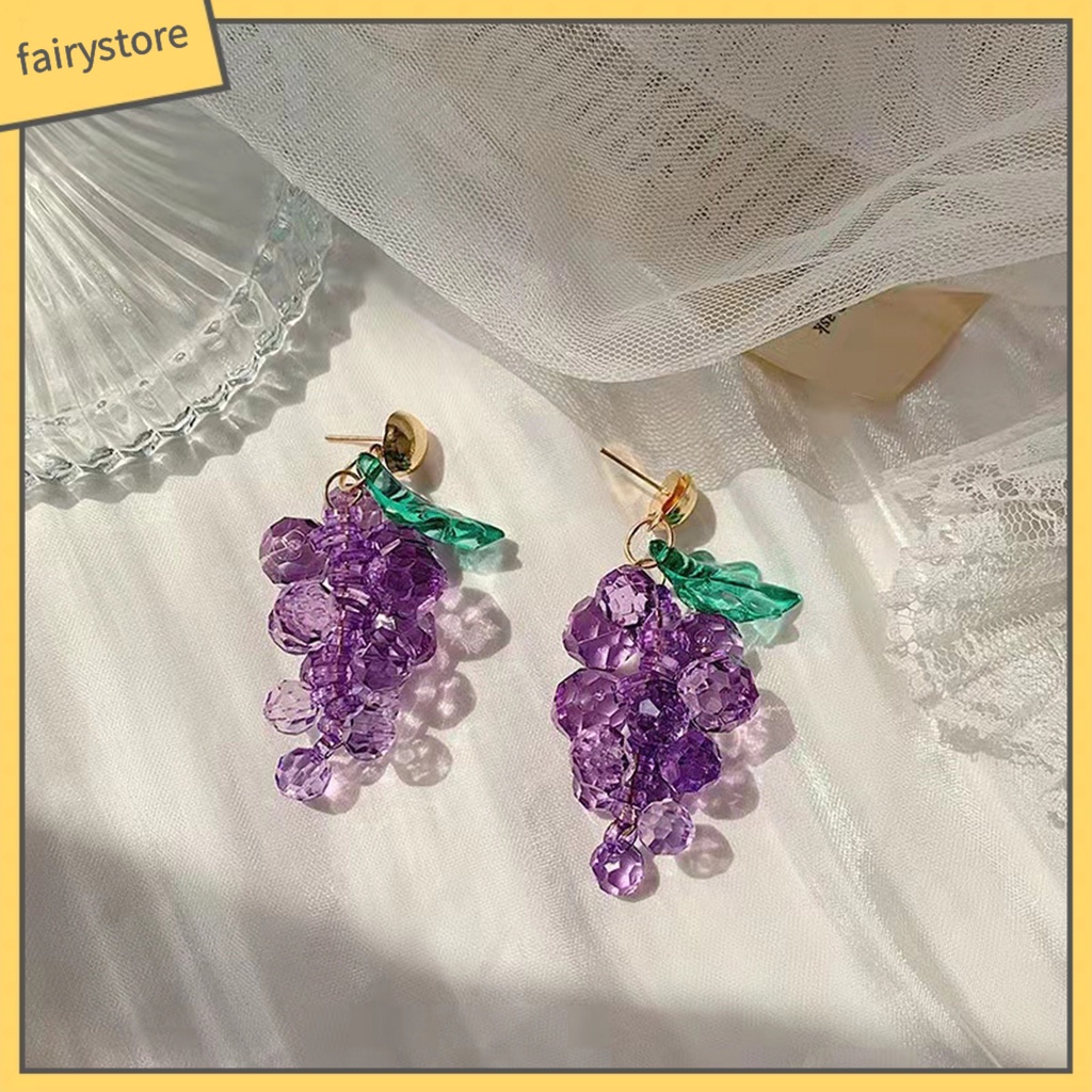 Khuyên Tai Hình Chùm Nho Phong Cách Hàn Quốc Cho Nữ