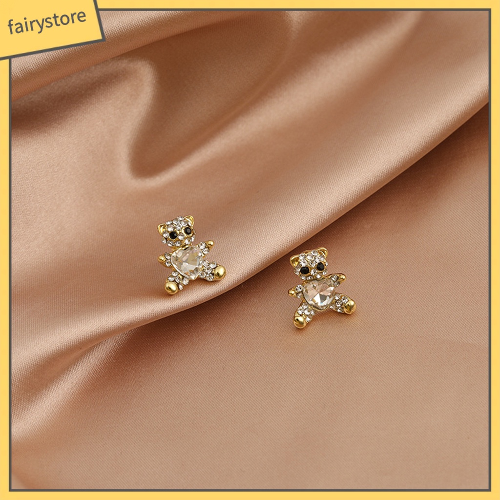 Bông Tai Hình Trái Tim / Gấu Đơn Giản Thời Trang Cho Nữ