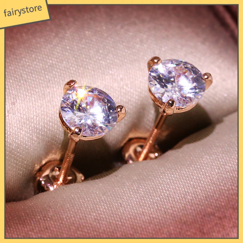 1 Đôi Bông Tai Đính Đá Thời Trang Dành Cho Nữ