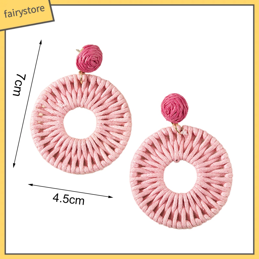 1 Đôi Bông Tai Tròn Màu Sắc Tươi Sáng Dành Cho Nữ