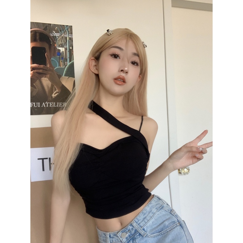 Áo Tank Top Sát Nách Màu Trơn Thiết Kế Mới Thời Trang Mùa Hè Dành Cho Nữ