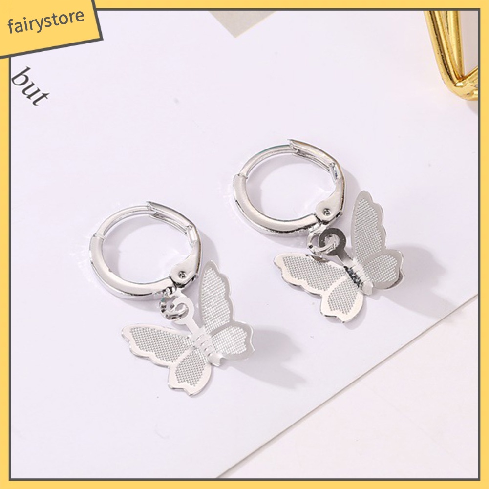 Bông Tai Hình Cánh Bướm Màu Nhám Ngọt Ngào Thời Trang Cho Nữ