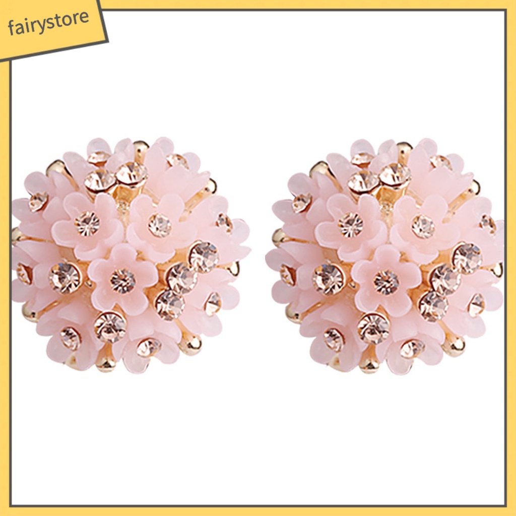 1 Đôi Bông Tai Hình Hoa Bằng Nhựa Resin Nhỏ Gọn Chống Rơi Vỡ Thời Trang Dự Tiệc Cho Nữ