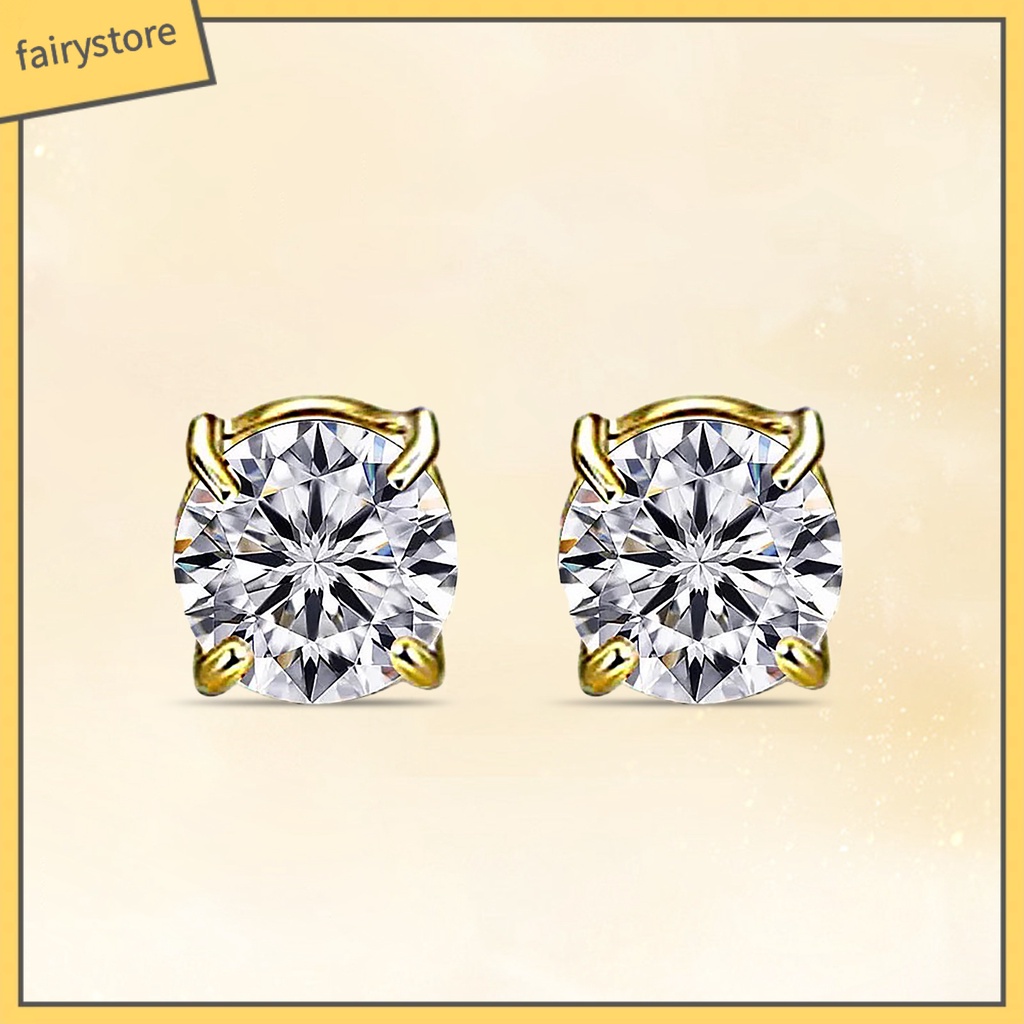 1 Khuyên Tai Dạng Kẹp Đính Đá Không Đau Thời Trang Cho Nữ