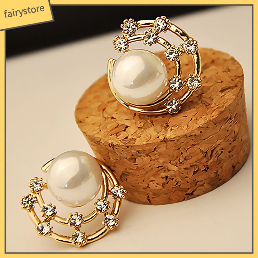 Bông Tai Đính Đá Ngọc Trai Giả Thời Trang Dành Cho Nữ