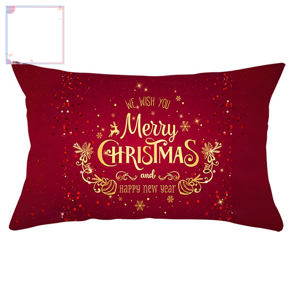 Vỏ Gối Họa Tiết Giáng Sinh / Chữ / Hoa Tuyết / Tuần Lộc Trang Trí Nhà Cửa