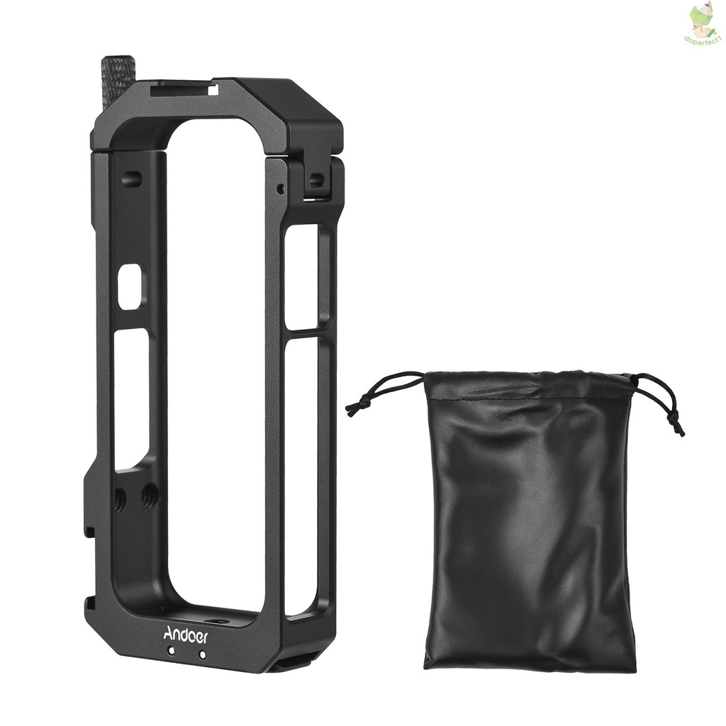 Andoer Panoramic Camera Video Cage Aluminum Alloy with Dual Cold Shoe Mounts Metal Protective Frame Camera Cage Vlog Acc   Came-6.5