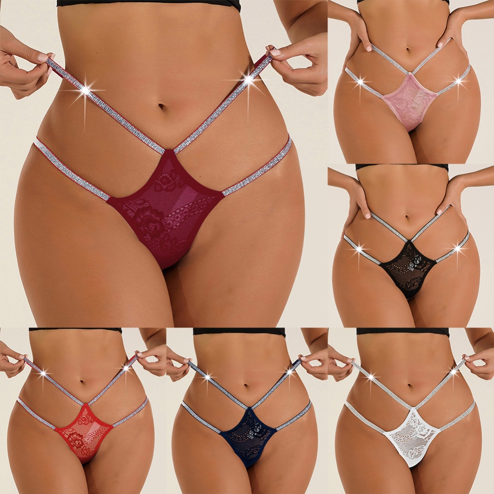 Quần Lót Ren Hoa Lưng Thấp Thiết Kế Khoét Quyến Rũ Cho Phái Nữ