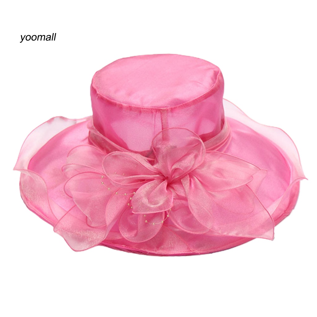 Mũ Chống Nắng Phối Lưới Họa Tiết Hoa Có Thể Gấp Gọn Cho Nữ