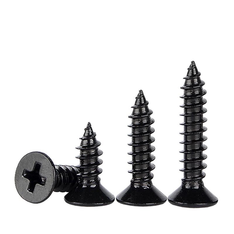 Vít Đầu Dẹt Bằng Thép Màu Đen Mini Cho M1 M1.2 M1.4 M1.7 M2 M2.3 M2.6 M3