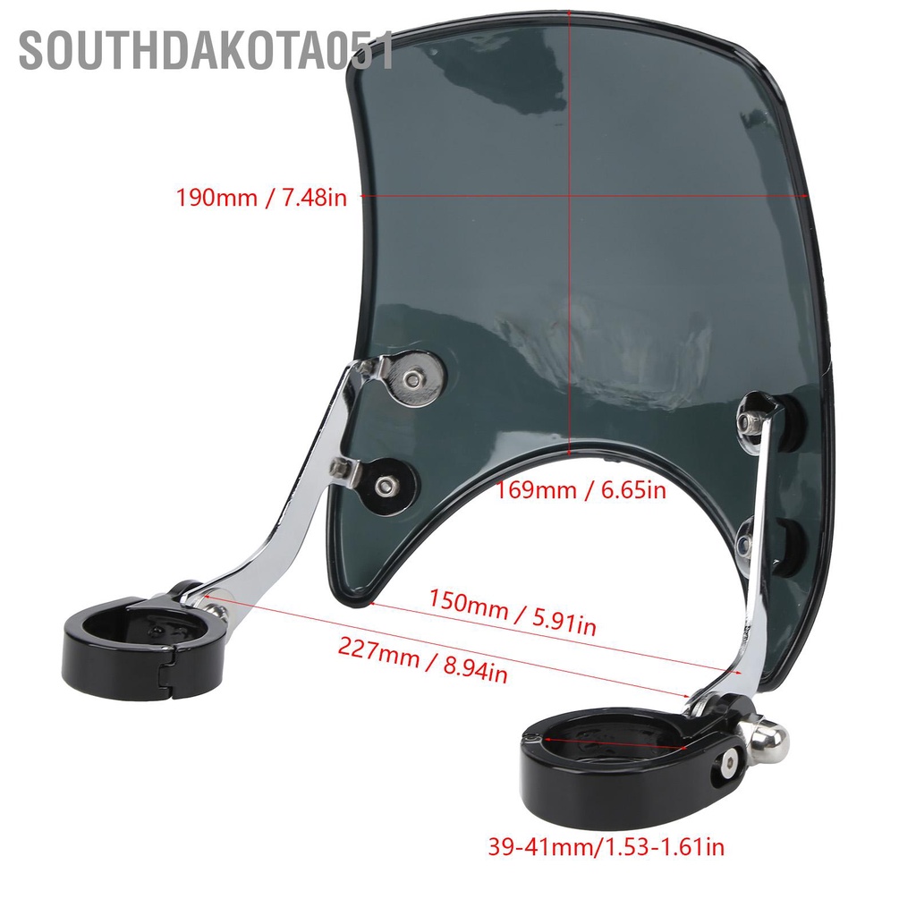 Southdakota051 Kính Chắn Gió Xe Máy Đèn Pha Fairing Điều Chỉnh 180° Đa Năng Cho Phuộc Trước 1.5-1.6in