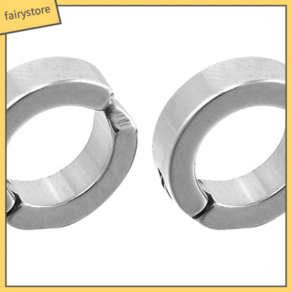 Khuyên Kẹp Vành Tai Tròn Bằng Thép Không Gỉ Phong Cách Punk Cá Tính Dành Cho Nam